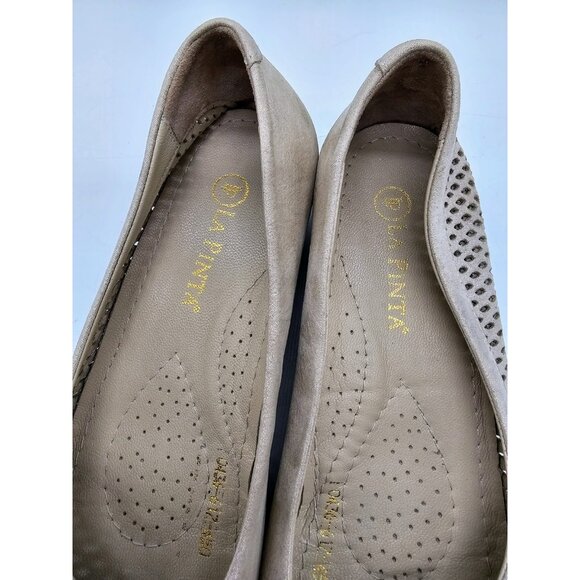 La Pinta Gold Metallic Ballet Flats Women's Size 40/USA 9 Boho School Preppy - Picture 3 of 9